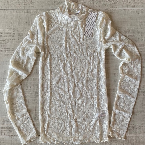 Urban Outfitters Out From Under Luna Lace Lettuce Trim Longsleeve - Picture 3 of 5